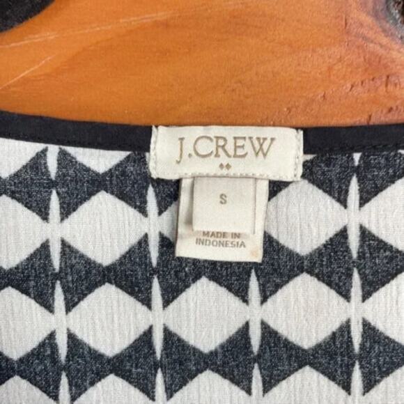 J. Crew Women’s White & Black V-Neck 3/4 Sleeve Pullover Tissue Tunic Top Size S - Picture 5 of 8
